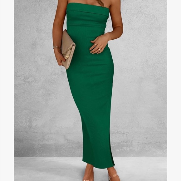 PRETTY GARDEN Women's Summer Bodycon Maxi Tube Dress Ribbed Strapless - Picture 6 of 12